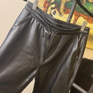 Black Faux Leather Skinny Pants